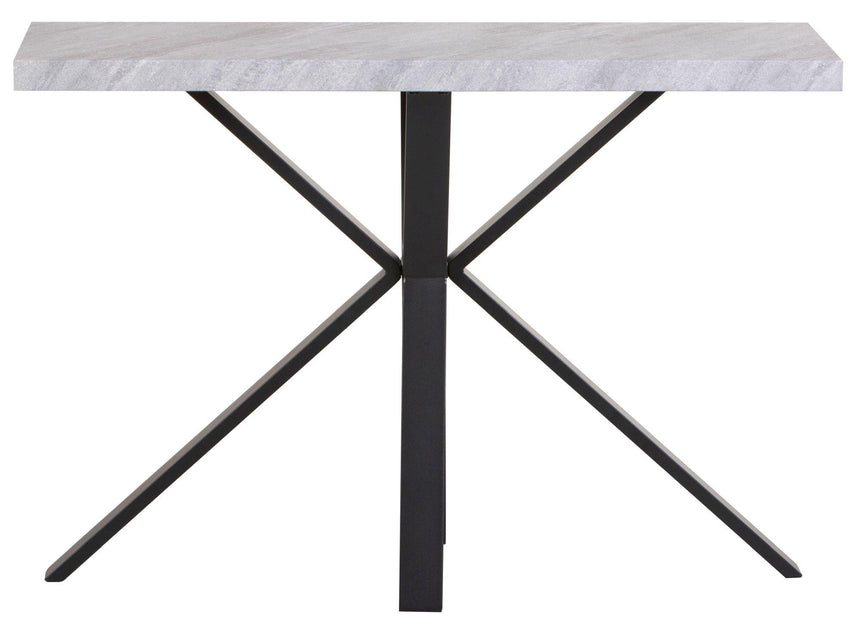 Ezra Grey Concrete Effect Console Table with Black Spider Legs-9