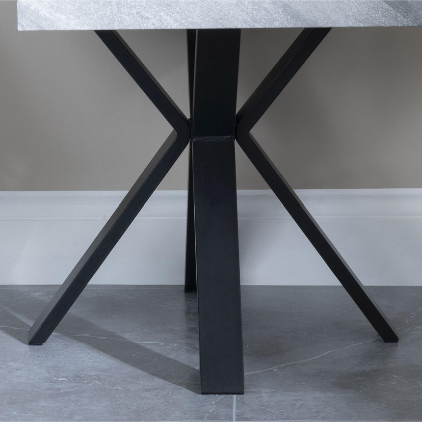 Ezra Grey Concrete Effect Square End Table with Black Spider Legs-4