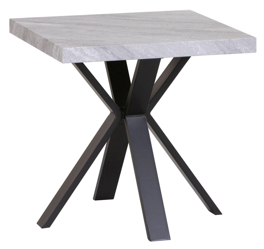 Ezra Grey Concrete Effect Square End Table with Black Spider Legs-7