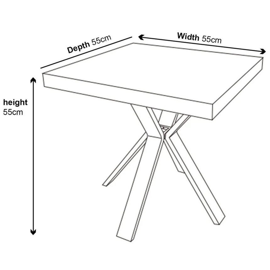 Ezra Grey Concrete Effect Square End Table with Black Spider Legs-8