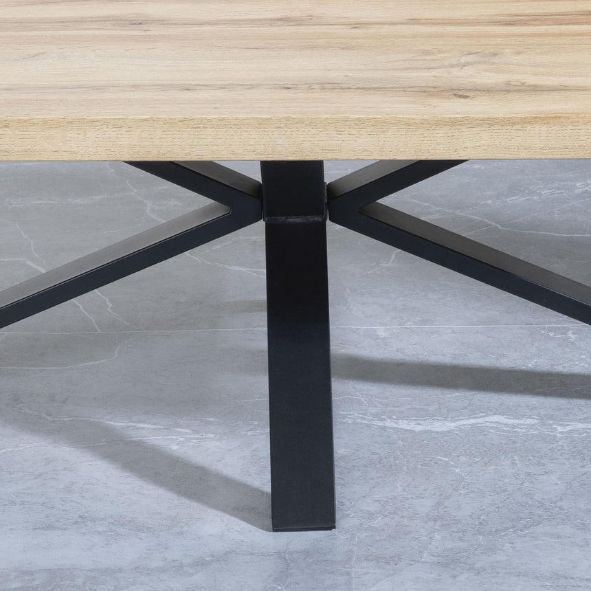 Ezra Oak Coffee Table with Black Spider Legs-4
