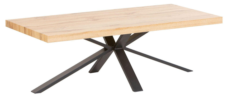Ezra Oak Coffee Table with Black Spider Legs-7