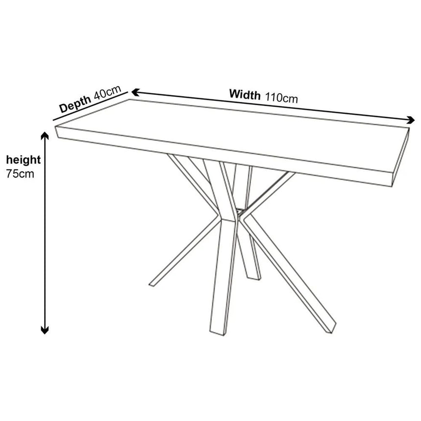 Ezra Oak Console Table with Black Spider Legs-9