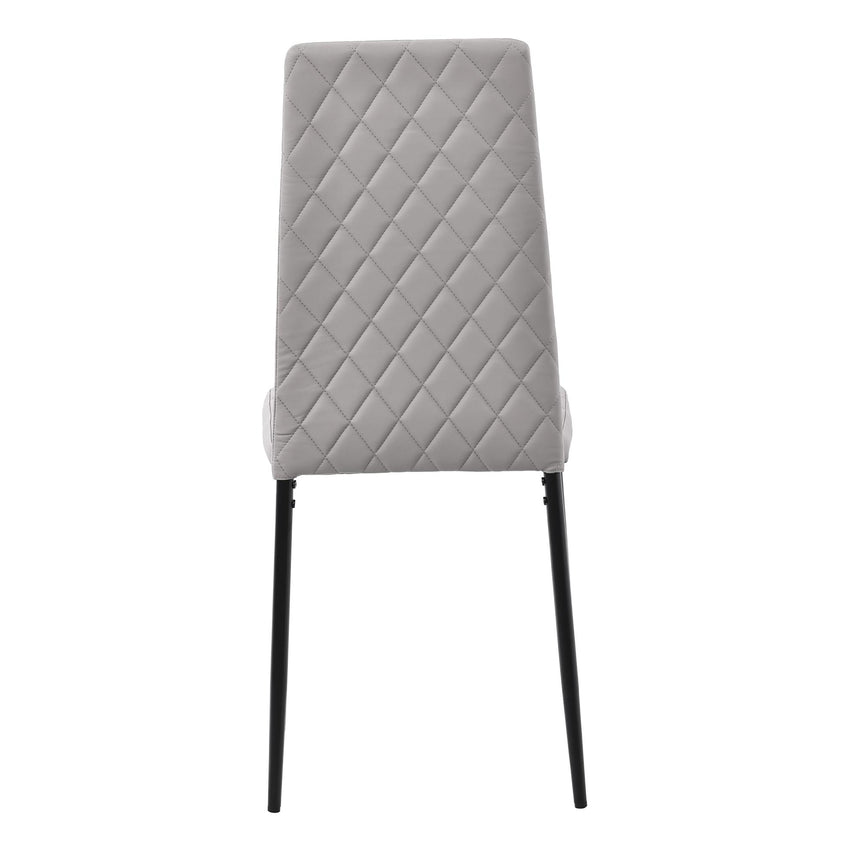 Clearance - Metro Dining Chairs in Beige Colour Leather and Black Metal Legs-7