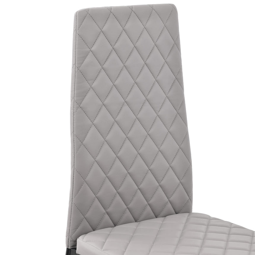 Clearance - Metro Dining Chairs in Beige Colour Leather and Black Metal Legs-11