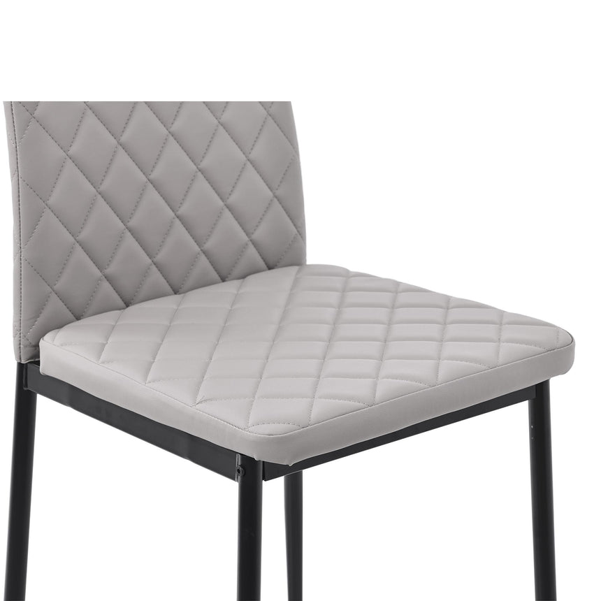 Clearance - Metro Dining Chairs in Beige Colour Leather and Black Metal Legs-9