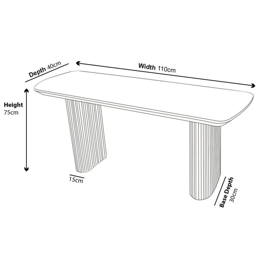 Bern Fluted Oak Effect Pedestal Console Table-10