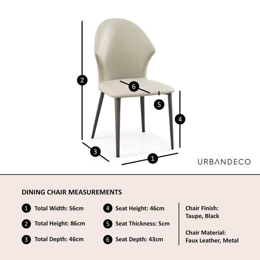 Clearance - Elaine Taupe Leather Dining Chair-8