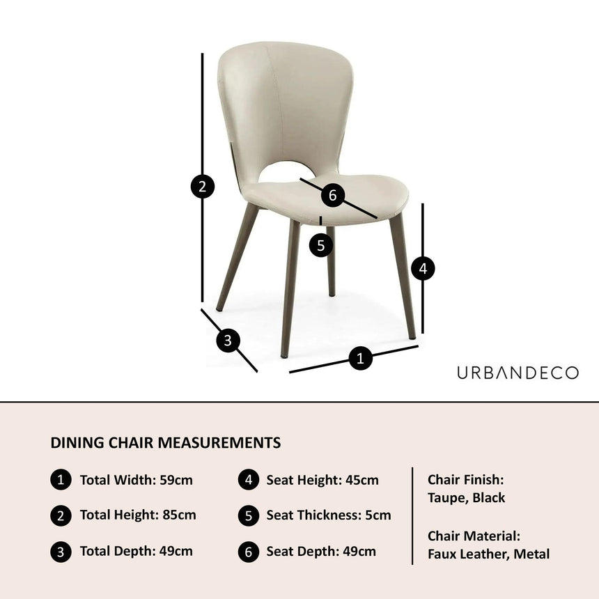 Clearance - Clooney Taupe Leather Dining Chair-7