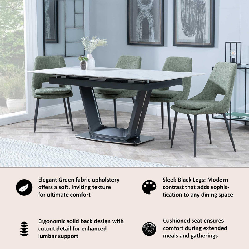 Peyton Green Fabric Dining Chair with Black Legs-11