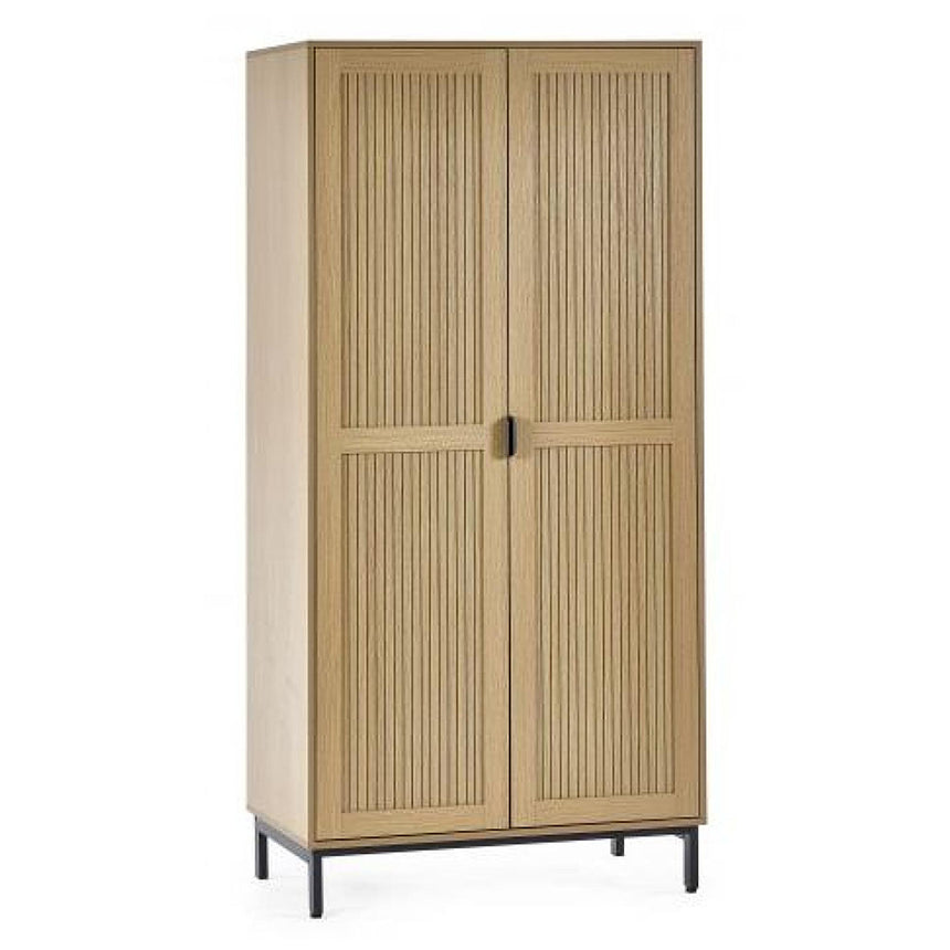 Hawaii Oak Ribbed 2 Door Wardrobe