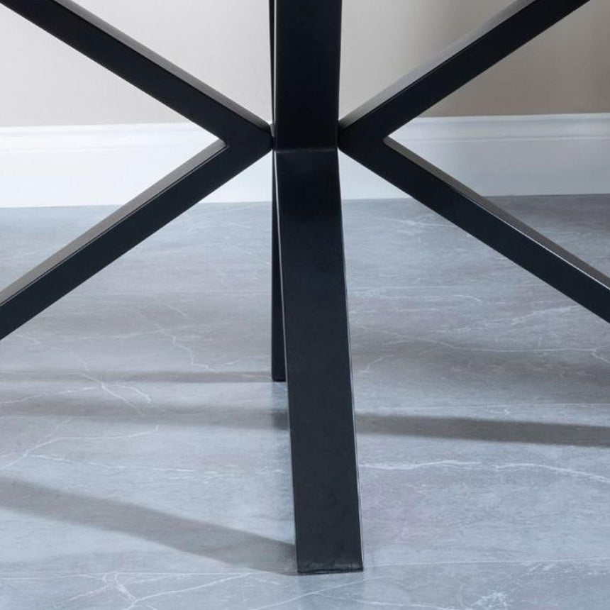 Ezra Grey Concrete Dining Set with Spider Legs - Ion Cream Boucle Teddy Fabric Swivel Dining Chair-8