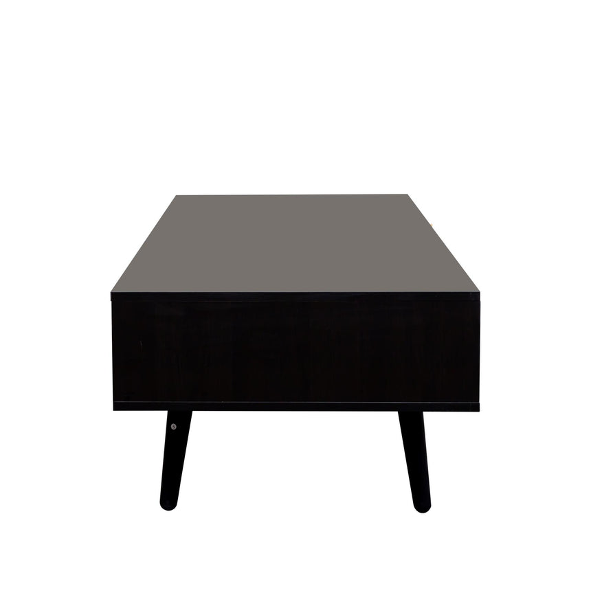 Ferrero Black and Woven Rattan 1 Drawer Coffee Table-8