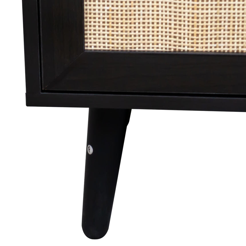 Ferrero Black and Woven Rattan 6 Drawer Wide Chest-12