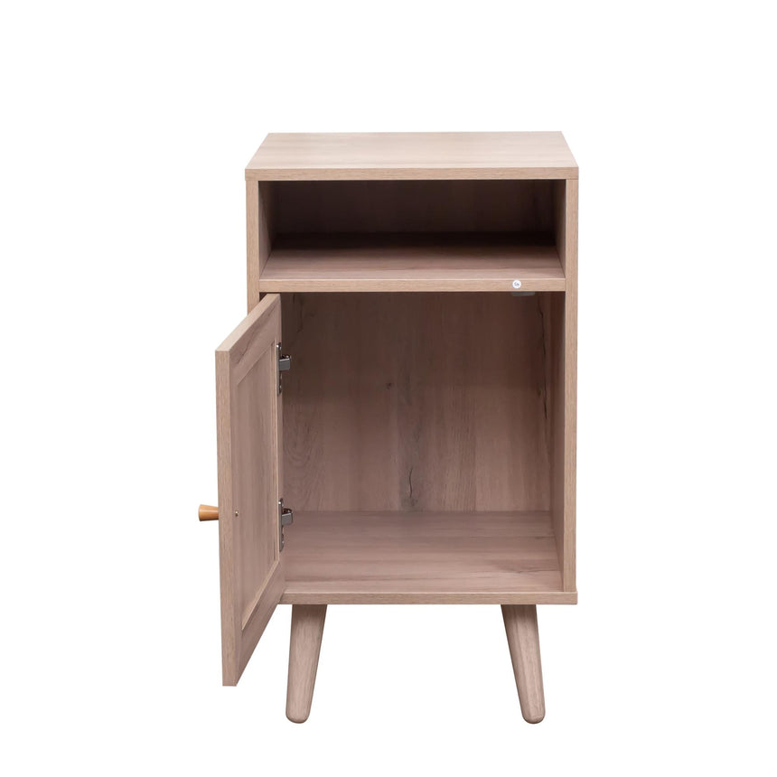 Ferrero Natural and Woven Rattan 1 Door Bedside Table-4