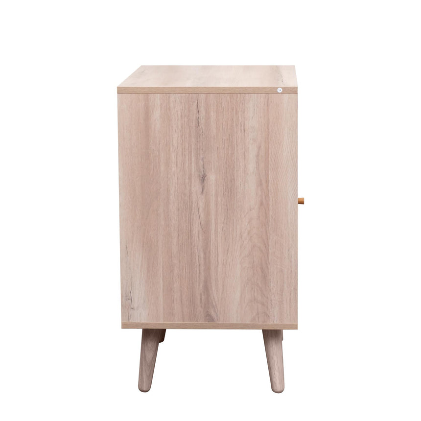Ferrero Natural and Woven Rattan 1 Door Bedside Table-7