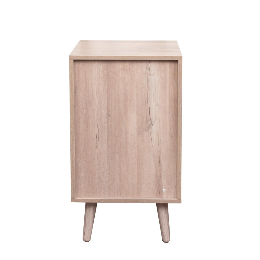 Clearance - Ferrero Natural and Woven Rattan 1 Door Bedside Table-9