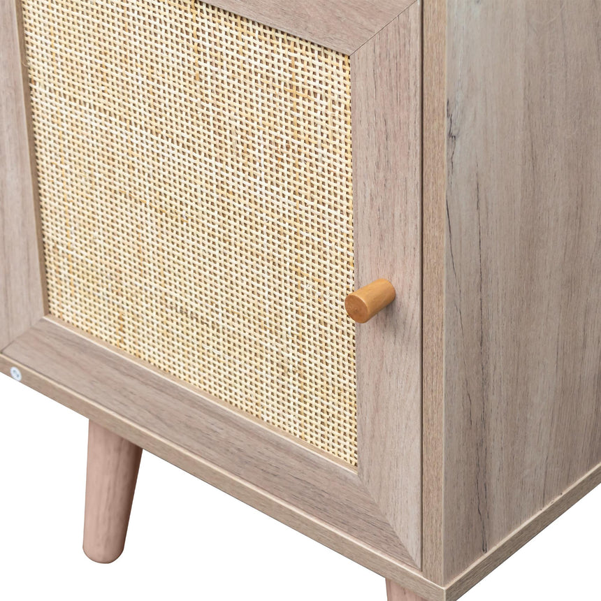 Ferrero Natural and Woven Rattan 1 Door Bedside Table-9