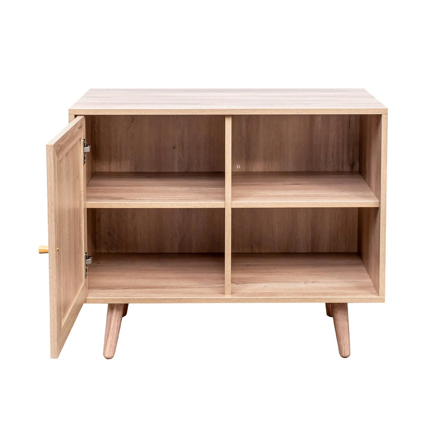 Clearance - Ferrero Natural and Woven Rattan 1 Door Cabinet-6