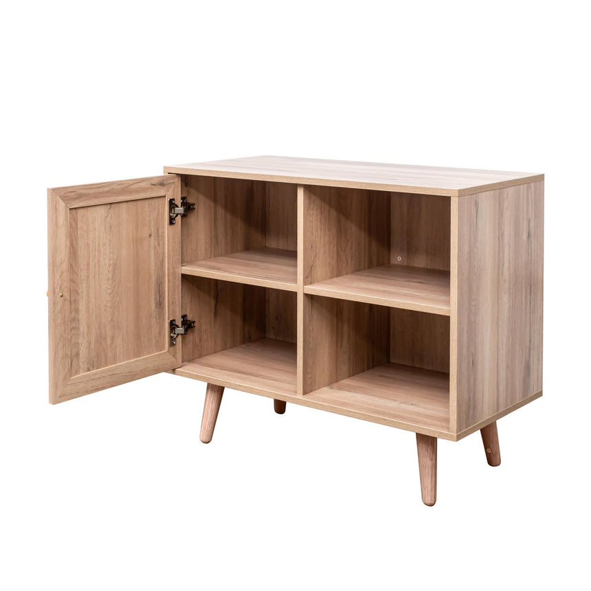 Clearance - Ferrero Natural and Woven Rattan 1 Door Cabinet-8