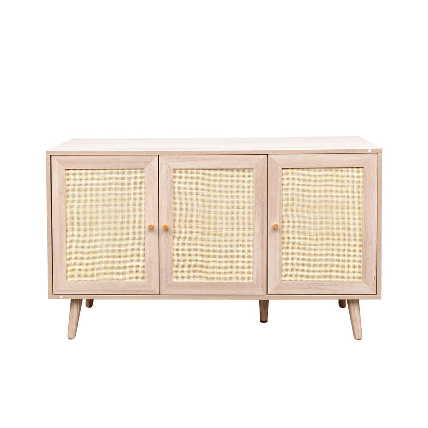 Clearance - Ferrero Natural and Woven Rattan 3 Door Medium Sideboard - 120cm-5