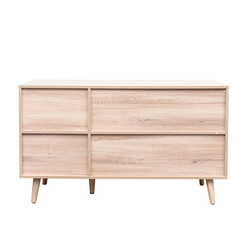 Clearance - Ferrero Natural and Woven Rattan 3 Door Medium Sideboard - 120cm-10