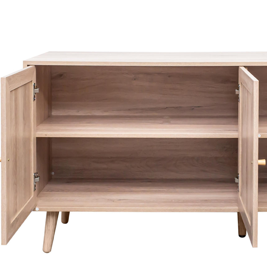 Clearance - Ferrero Natural and Woven Rattan 3 Door Medium Sideboard - 120cm-11