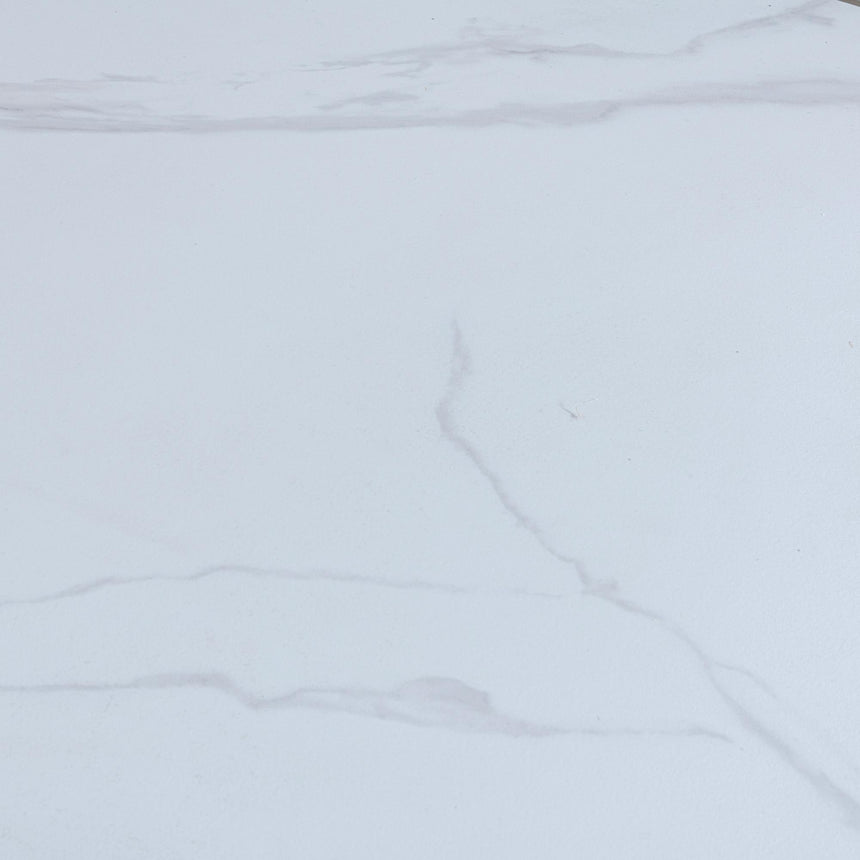 Hayden White Ceramic Extending Dining Set - Darwin Grey Fabric Dining Chair-9