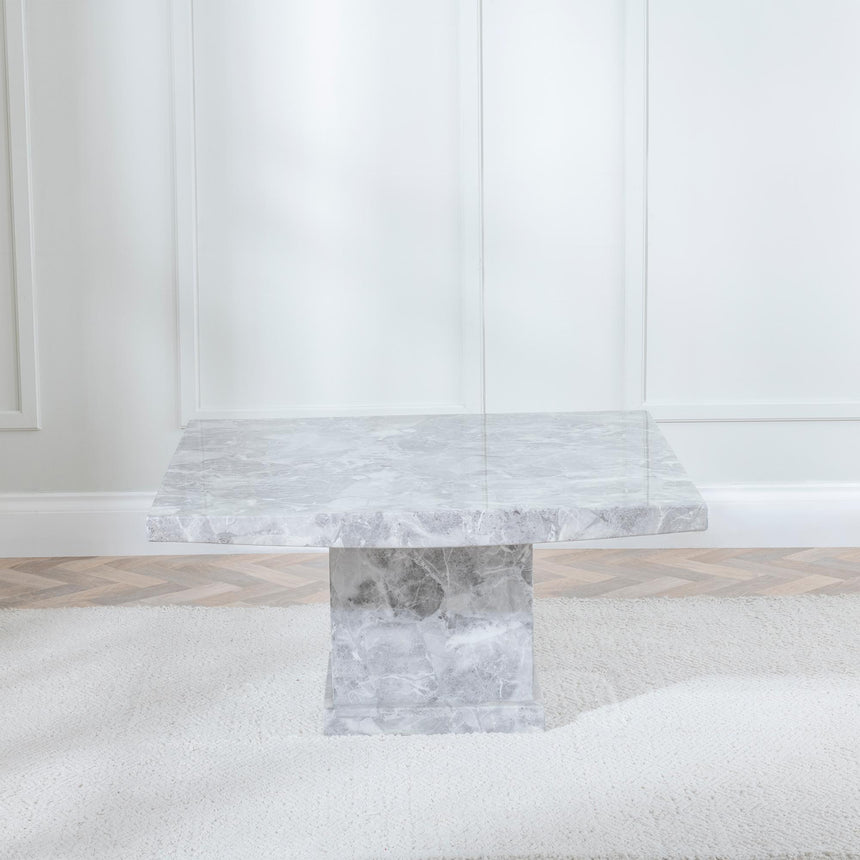 Turin Grey Marble Square Coffee Table-2