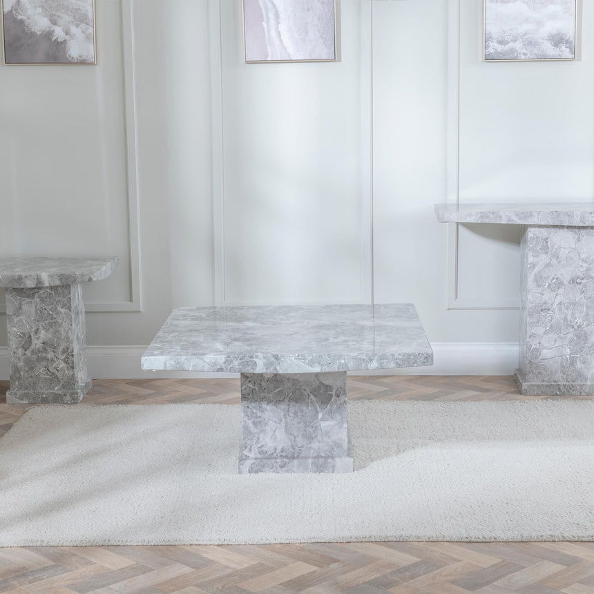 Turin Grey Marble Square Coffee Table-5