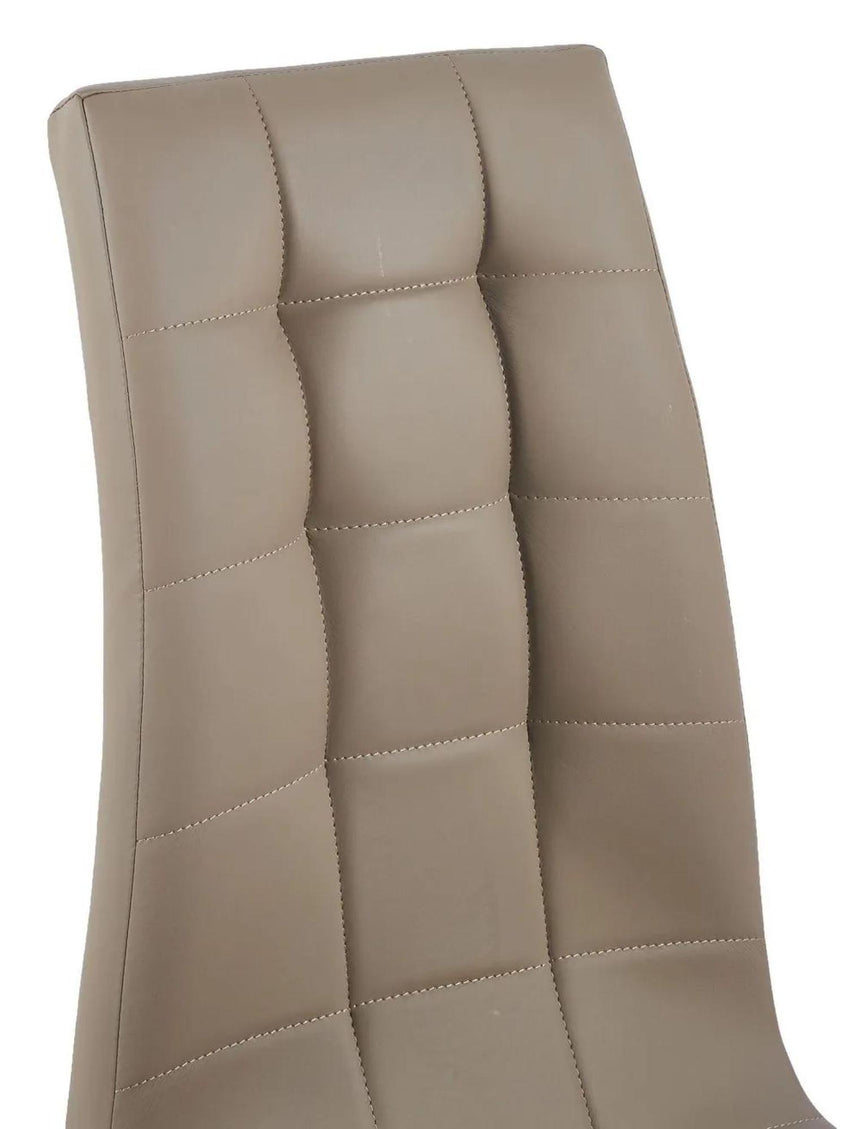 Turin Grey Marble Square Dining Set - Jamison Beige Faux Leather Dining Chair-10