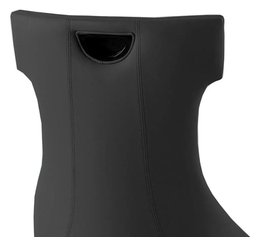 Turin Grey Marble Square Dining Set - Mimi Black Leather Dining Chair-8