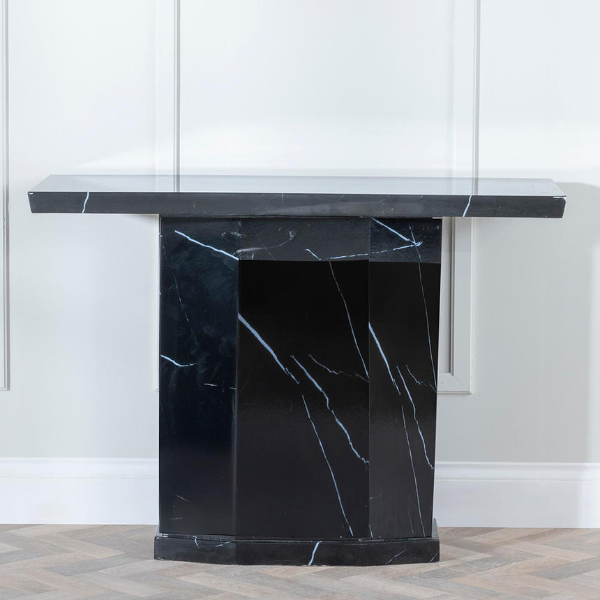 Toronto Marble Console Table with Pedestal Base