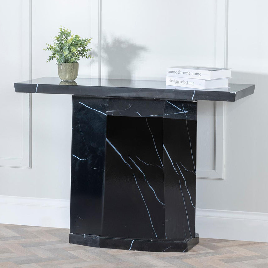 Toronto Marble Console Table with Pedestal Base