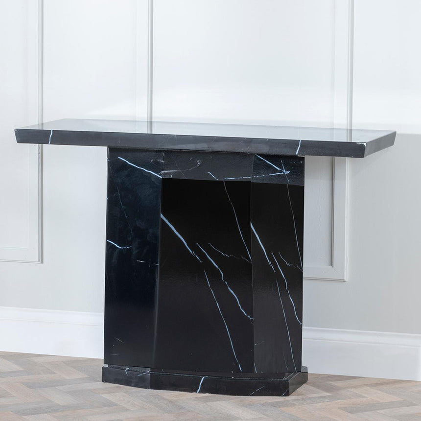 Toronto Marble Console Table with Pedestal Base