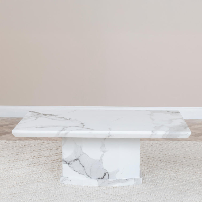 Naples White Marble Coffee Table-3