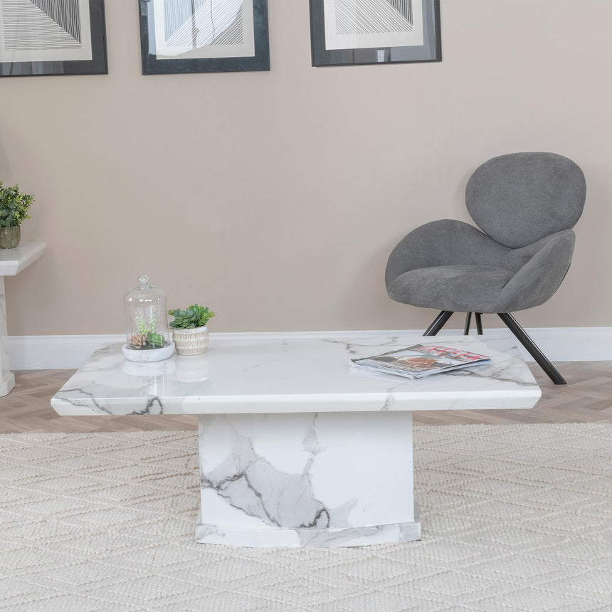 Naples White Marble Coffee Table-4
