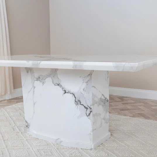 Toronto Marble Dining Table with Pedestal Base - Sizes Available