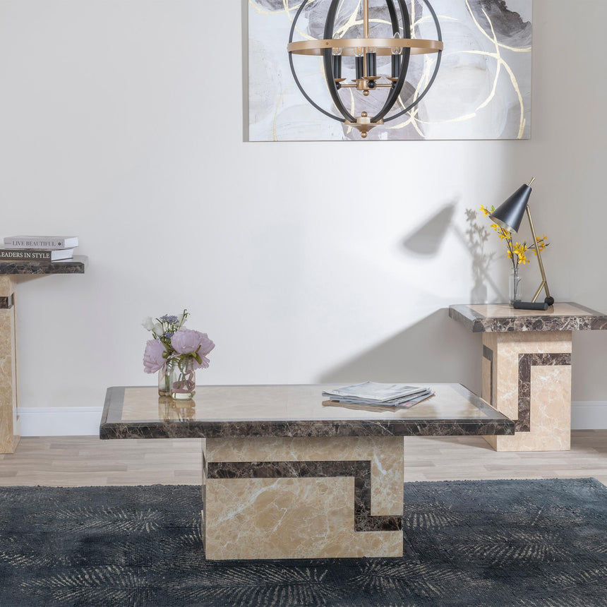 Venice Cream Marble Coffee Table-4