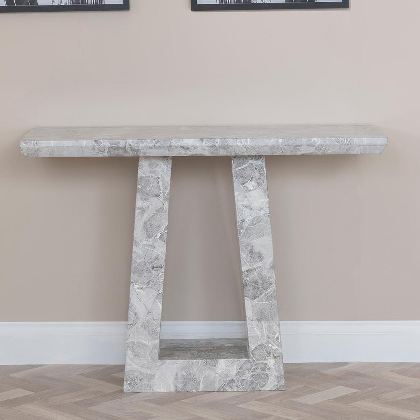 Pisa Marble Console Table with Pedestal Base