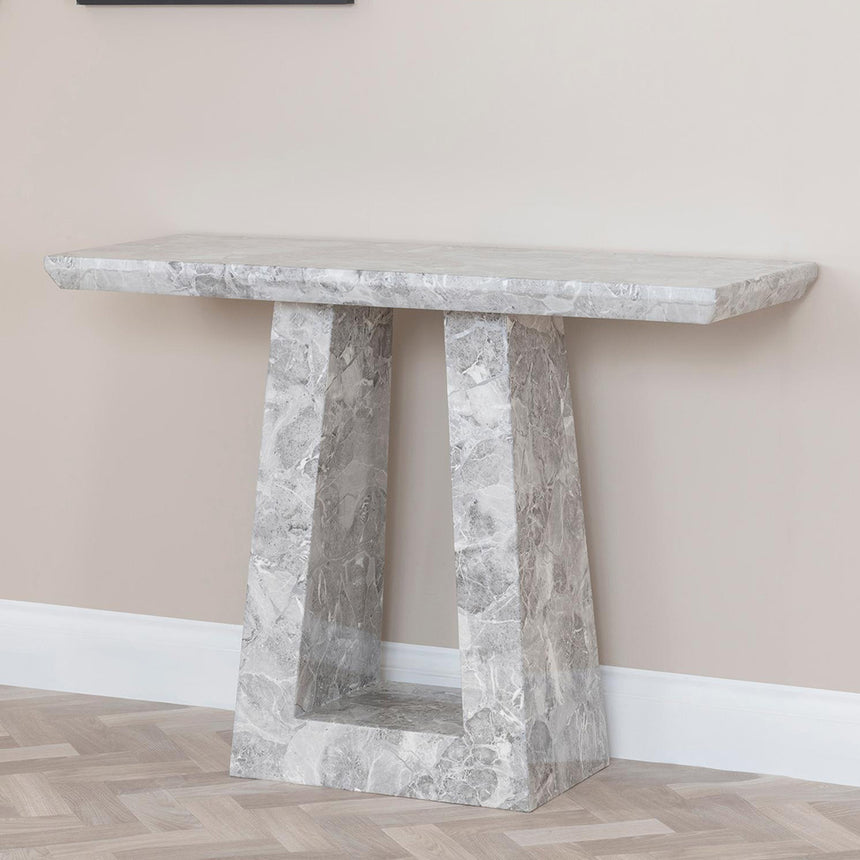 Pisa Marble Console Table with Pedestal Base