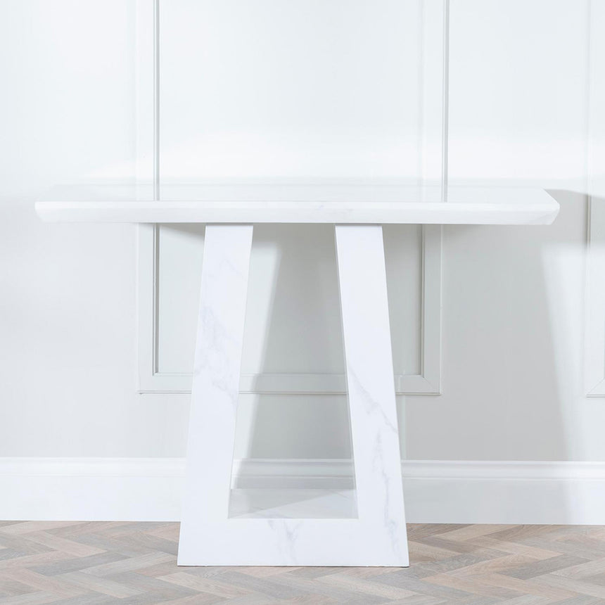 Pisa Marble Console Table with Pedestal Base