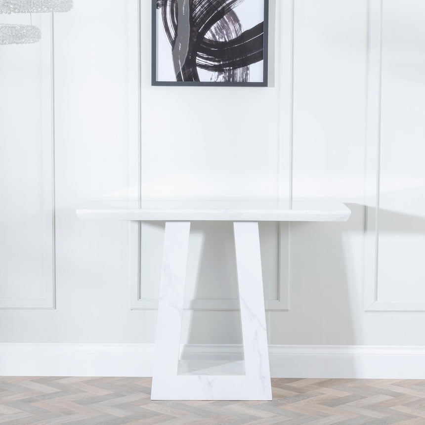 Milan White Marble Console Table-2
