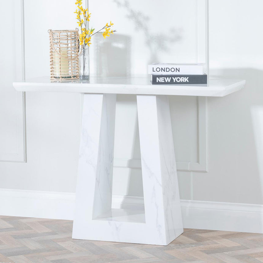 Pisa Marble Console Table with Pedestal Base