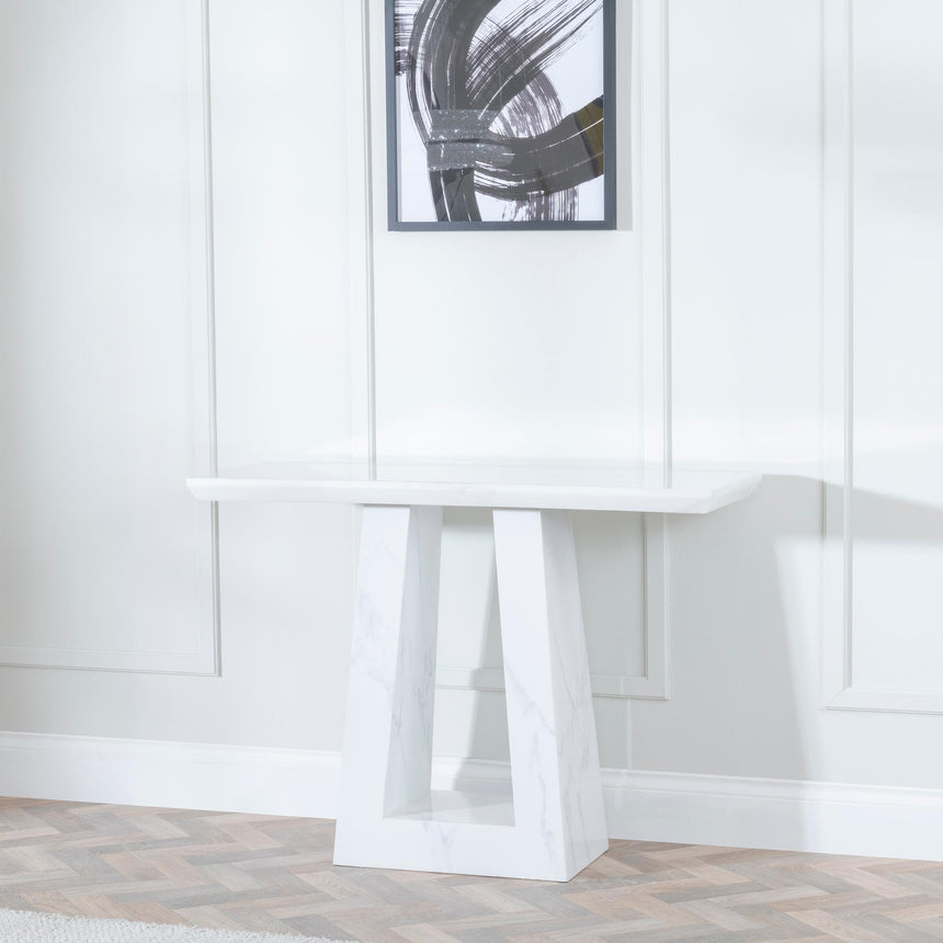 Milan White Marble Console Table-4