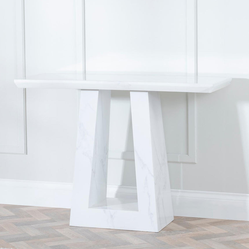 Pisa Marble Console Table with Pedestal Base