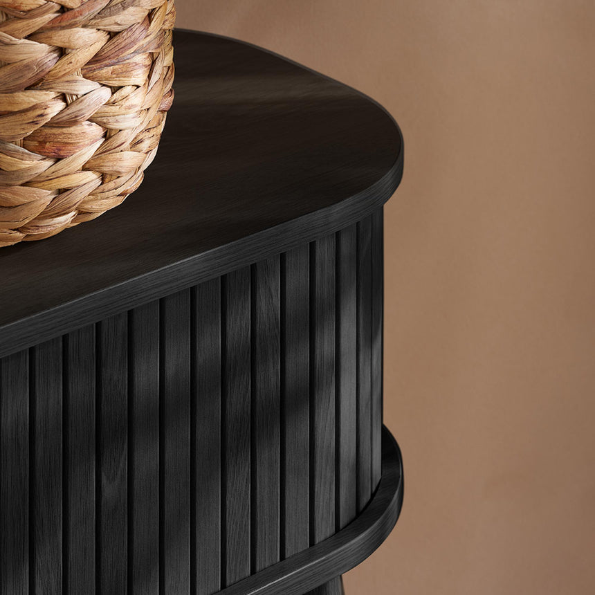 Axel Black Fluted Curved Console Table-5