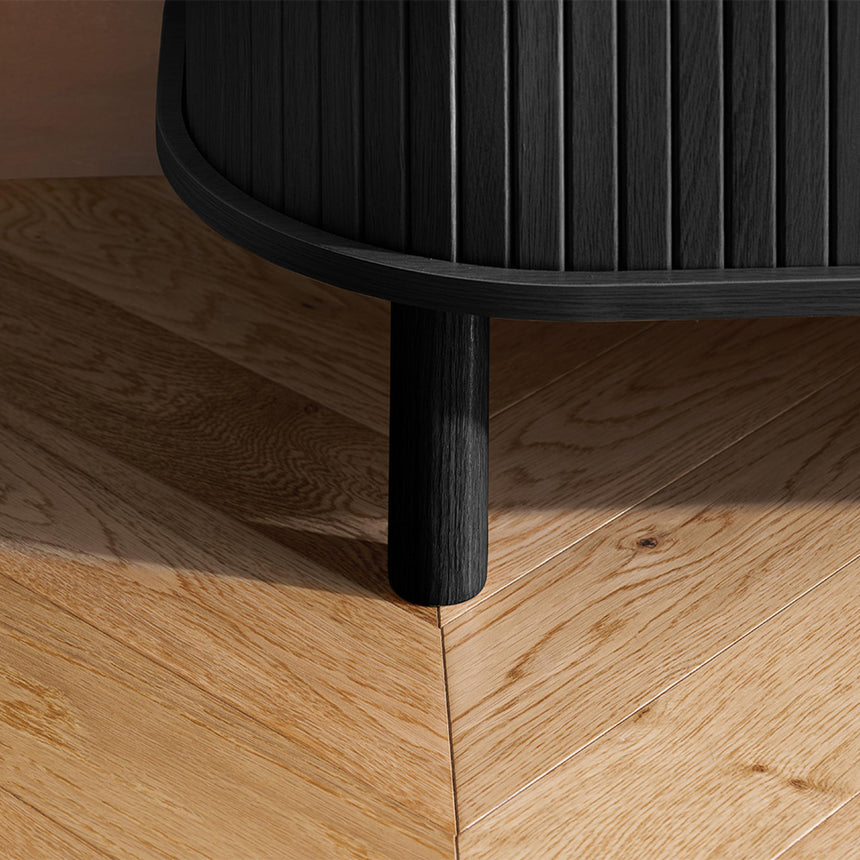 Axel Black Fluted 140cm Curved TV Unit-6