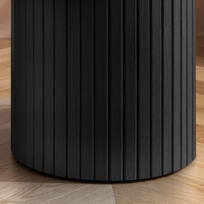 Axel Black Fluted Round Side Table-5