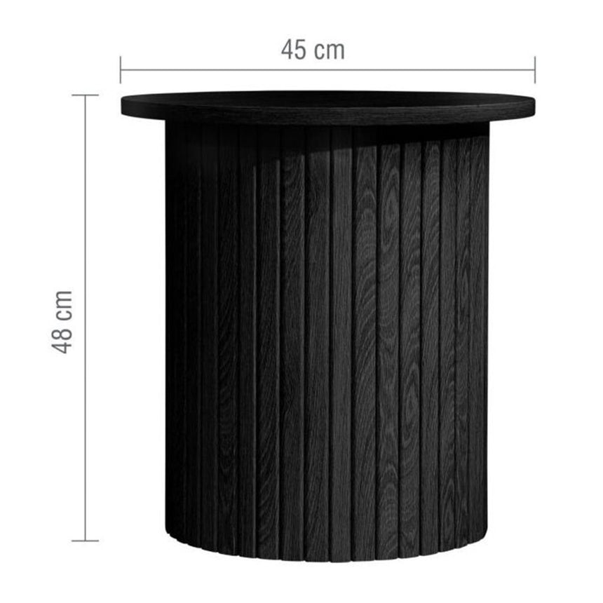 Axel Black Fluted Round Side Table-6
